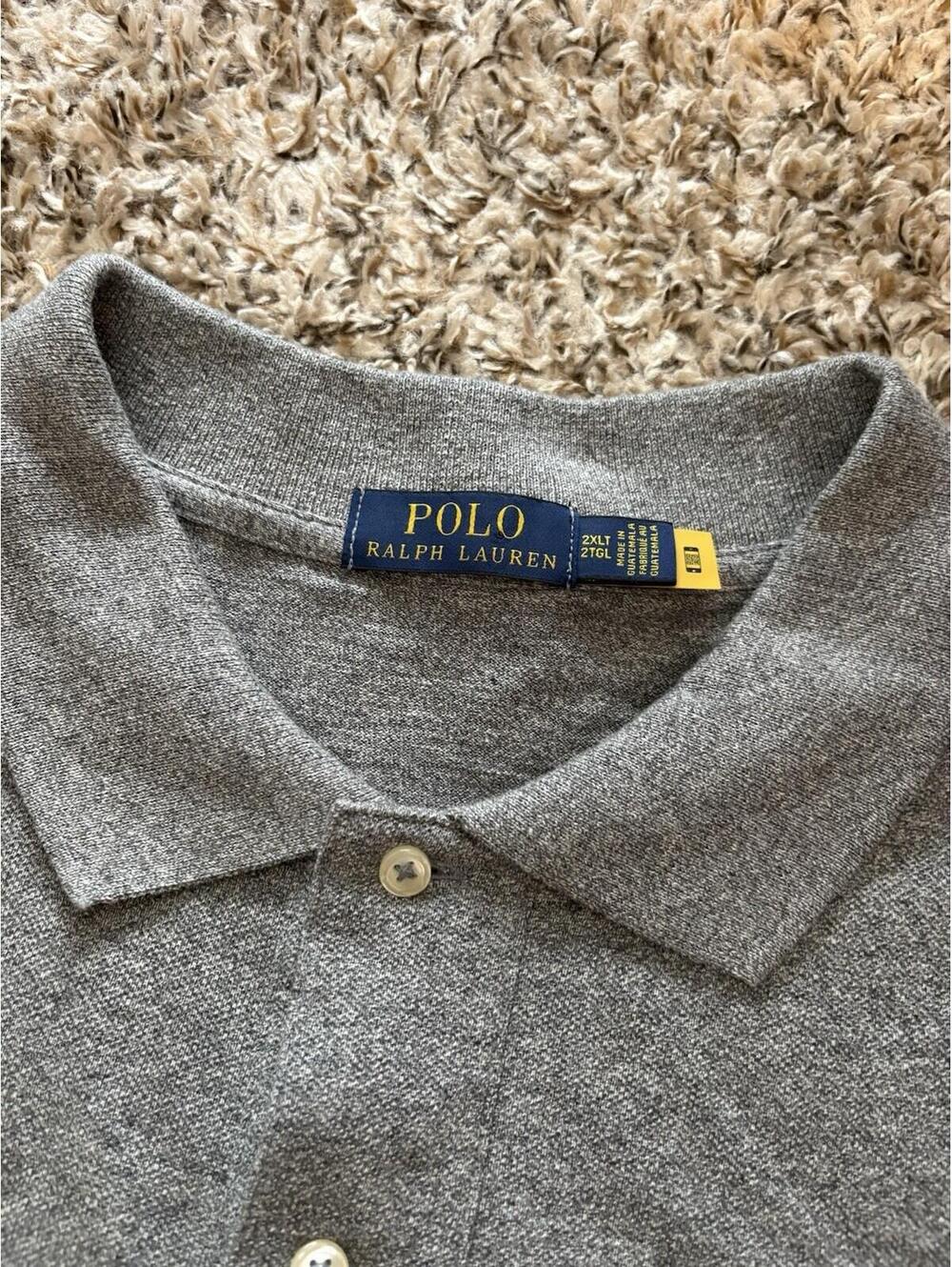 Polo Ralph Lauren Mens Custom Slim Fit Iconic Mesh Polo Shirt Gray 2XLT NWT $125 - Picture 11 of 11